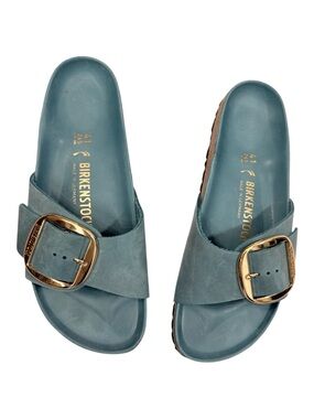 Birkenstock NEW Madrid Big Buckle Turquoise Blue Sandals Shoes. Size 41